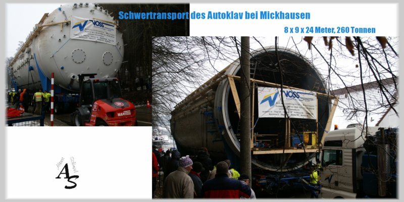 Schwertransport Autoklav bei Mickhausen