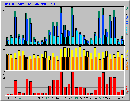 Daily usage for January 2014