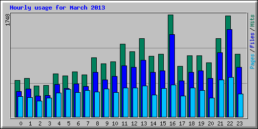 Hourly usage for March 2013