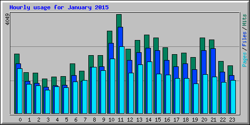 Hourly usage for January 2015