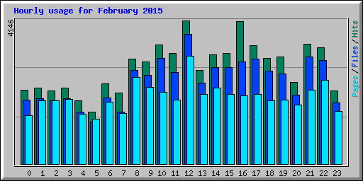 Hourly usage for February 2015