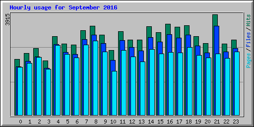 Hourly usage for September 2016